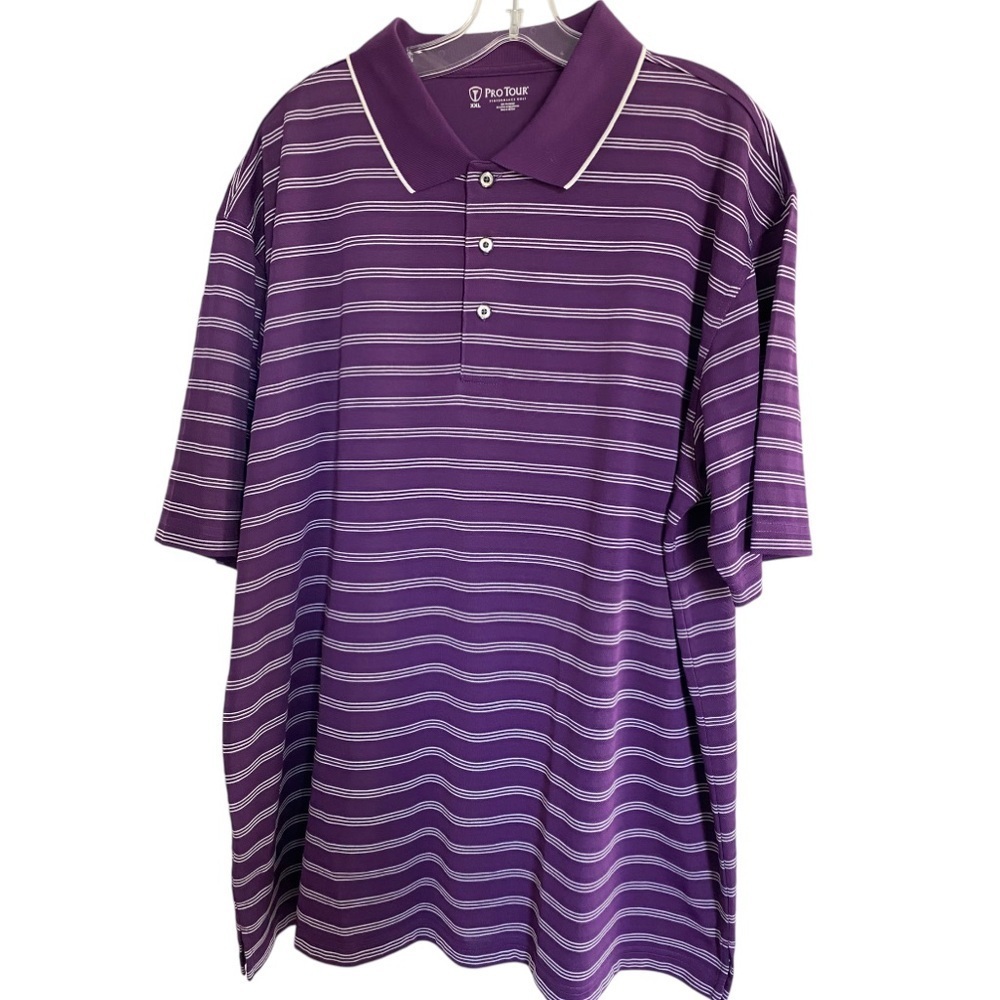 Men's shirt Pro Tour golf big man polo 3 button collar shirt sleeve XXL